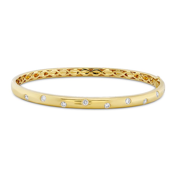 Vardy's Collection Round Diamond Gypsy Bangle Bracelet in 18K Yellow Gold (0.51ctw)