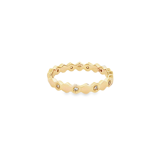 Vardy's Collection Round Diamond Gypsy Set Wedding Band in 14K Yellow Gold (0.14ct)