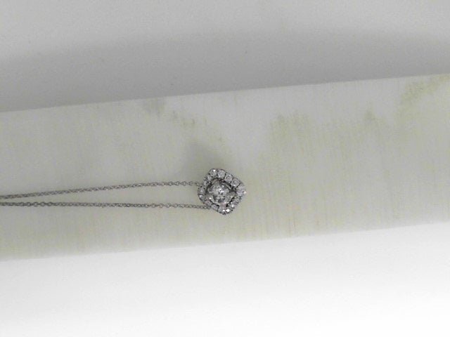 Vardy's Collection Round Diamond Halo Pendant Necklace in 14K White Gold (0.33ct)