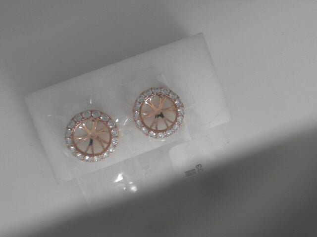 Vardy's Collection Round Diamond Halo Setting Earring Jackets in 18K Rose Gold (1.18ct)