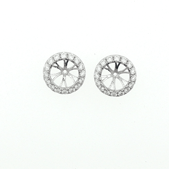 Vardy's Collection Round Diamond Halo Setting Jackets in 18K White Gold (1.05ctw)