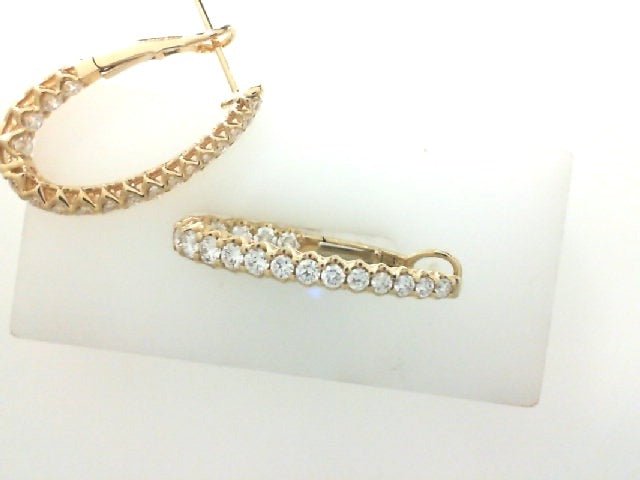 Vardy's Collection Round Diamond Hoop Earrings in 14K Yellow Gold (1.25ct)