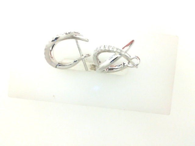 Vardy's Collection Round Diamond Huggie Earrings in 14K White Gold (0.22ct)