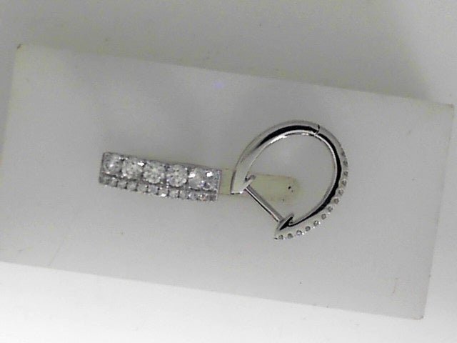 Vardy's Collection Round Diamond Huggie Earrings in 14K White Gold (0.59ct)