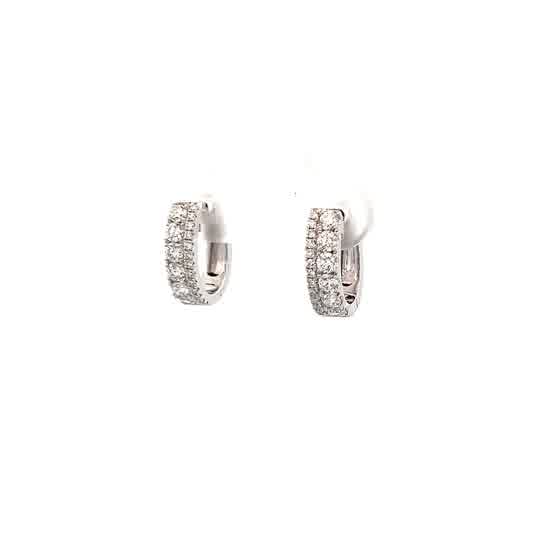 Vardy's Collection Round Diamond Huggie Earrings in 14K White Gold (0.59ct)