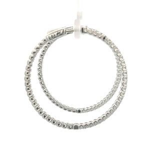 Vardy's Collection Round Diamond Large Hoop Earrings in 14K White Gold (3.10ct)