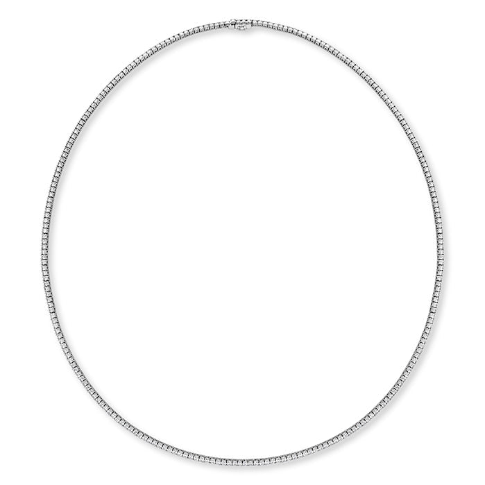 Vardy's Collection Round Diamond Line Necklace in 14K White Gold (6ct)