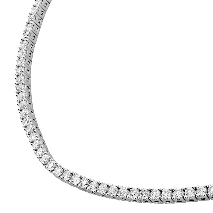 Vardy's Collection Round Diamond Line Necklace in 14K White Gold (6ct)