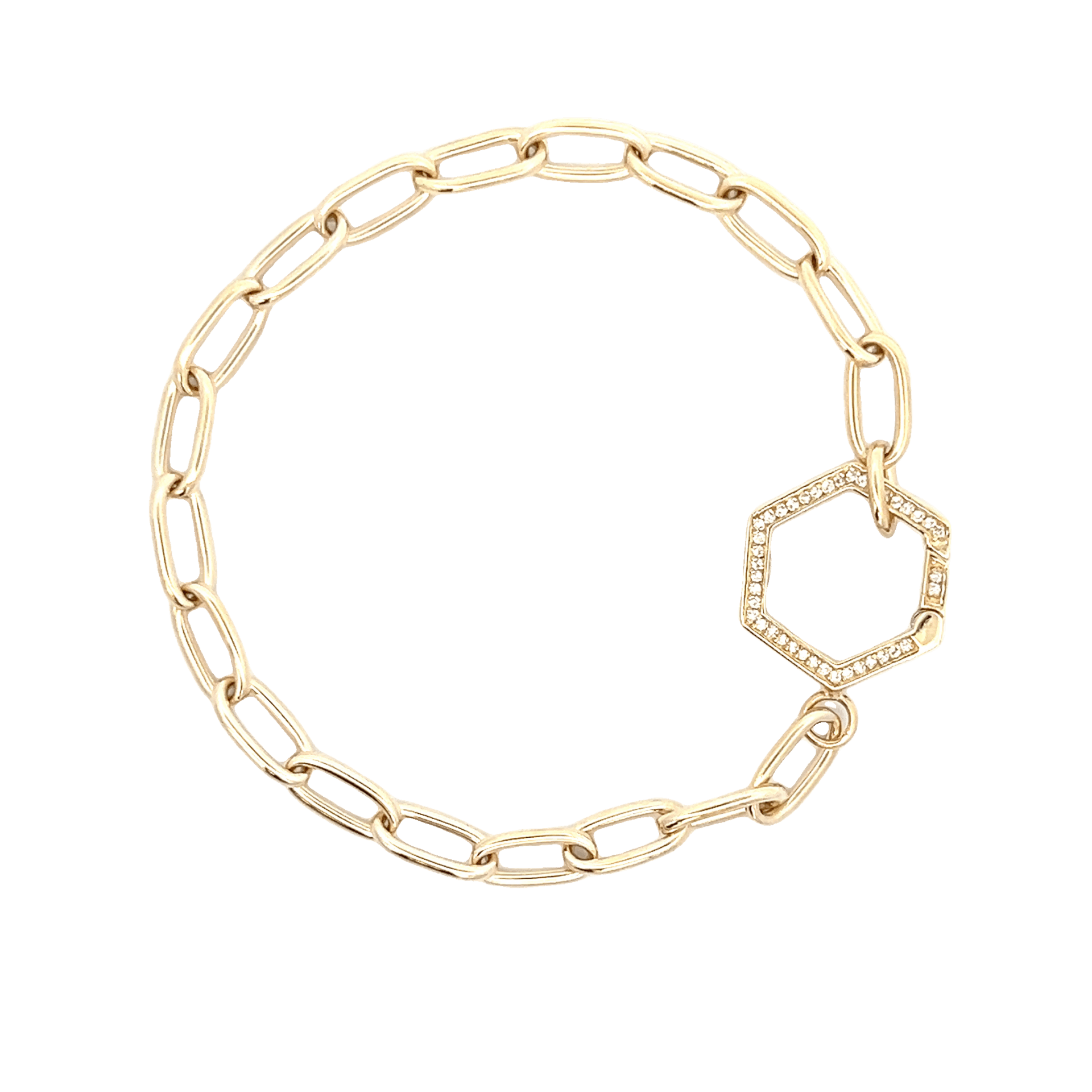 Vardy's Collection Round Diamond Open Link Bracelet in 14K Yellow Gold (0.15ctw)