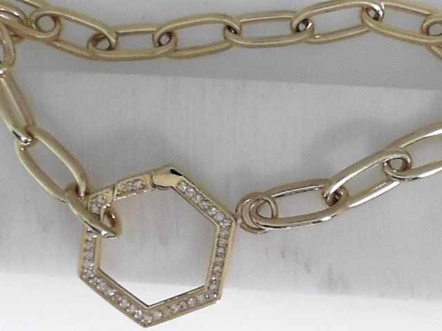 Vardy's Collection Round Diamond Open Link Bracelet in 14K Yellow Gold (0.15ctw)