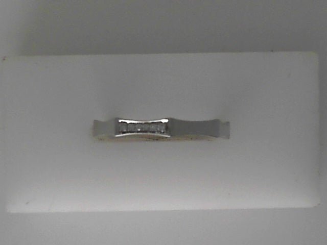 Vardy's Collection Round Diamond Pave Set Wedding Band in 14K White Gold (0.03ctw)