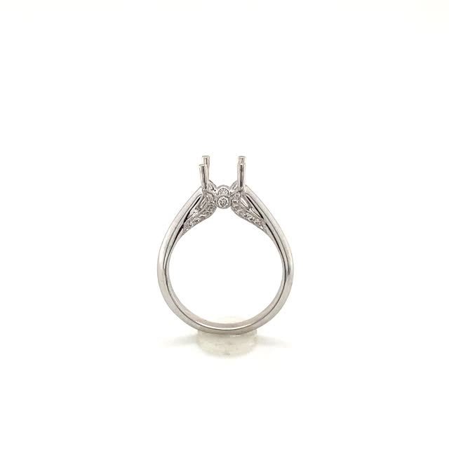 Vardy's Collection Round Diamond Solitaire Semi - Mount Engagement Ring in 18K White Gold (0.15ct)