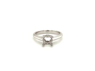 Vardy's Collection Round Diamond Solitaire Semi - Mount Engagement Ring in 18K White Gold (0.15ct)