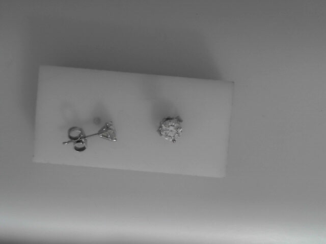 Vardy's Collection Round Diamond Stud Earrings in 14K White Gold (1.00ct)