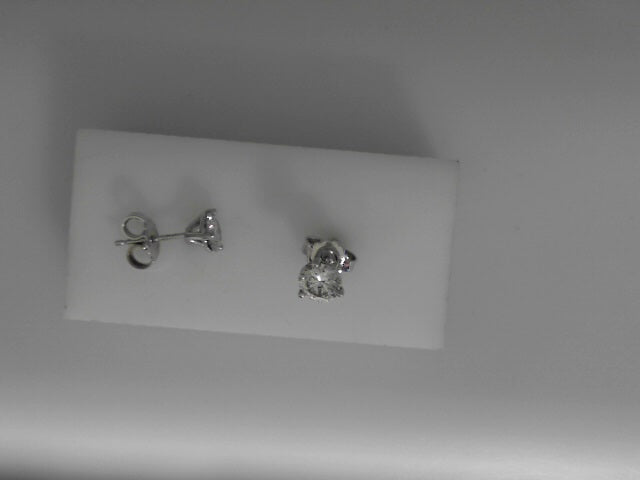 Vardy's Collection Round Diamond Stud Earrings in 14K White Gold (1.01ct)