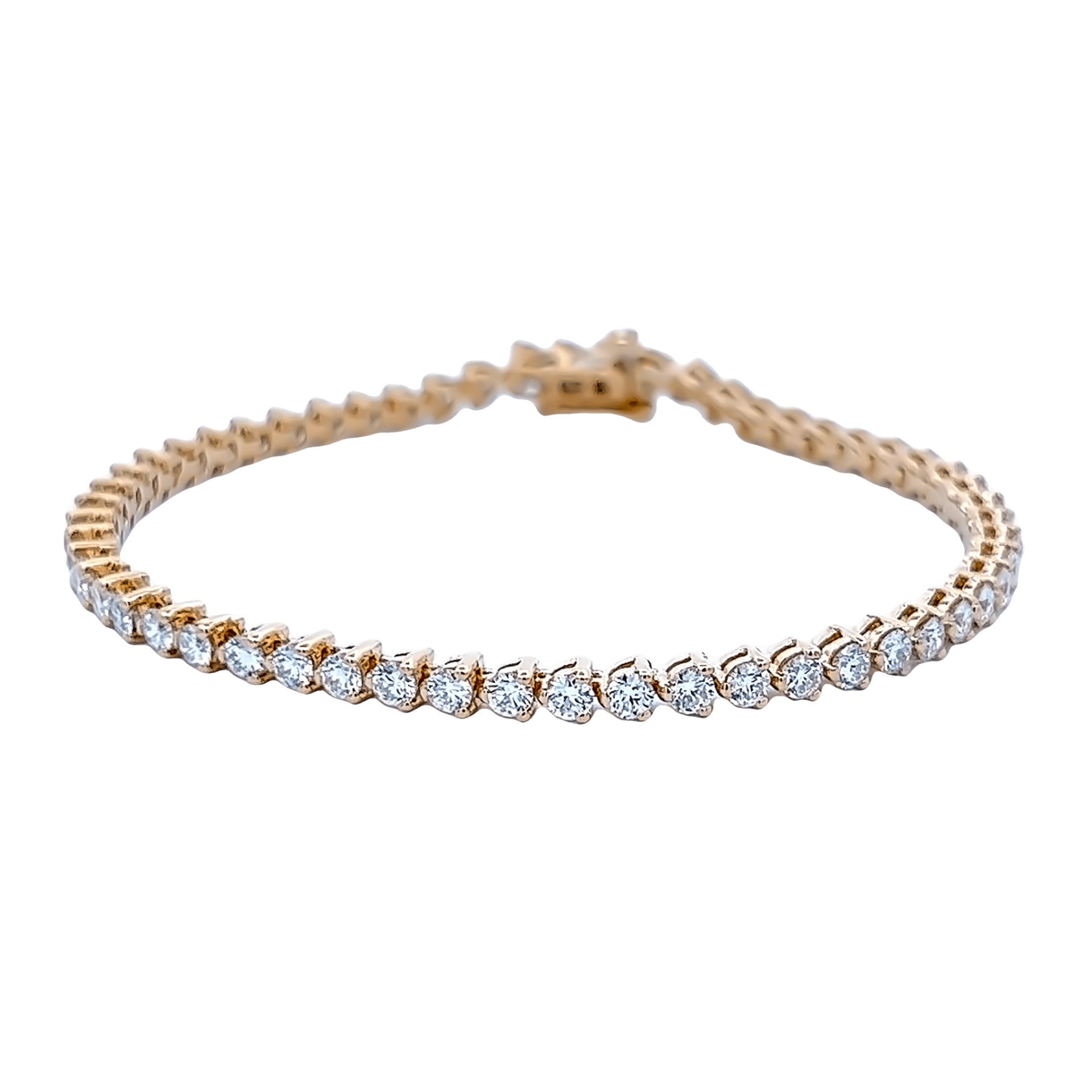 Vardy's Collection Round Diamond Tennis Bracelet in 18K Yellow Gold (5.02tw)