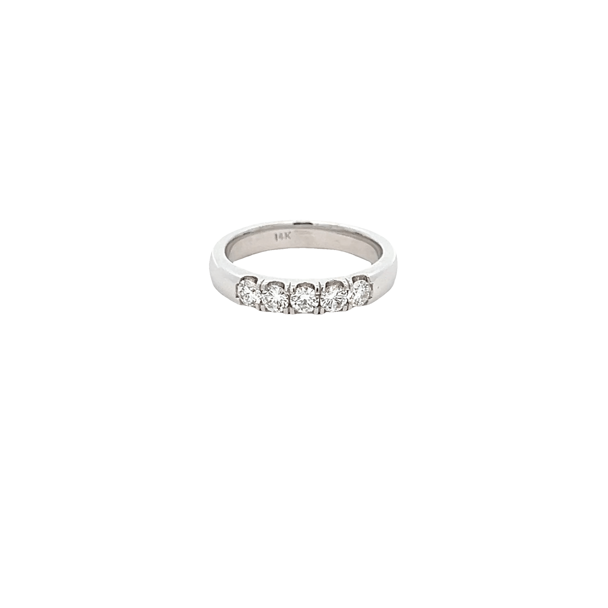 Vardy's Collection Round Diamond Three Quarters Wedding Band in 14K White Gold (0.50tcw)