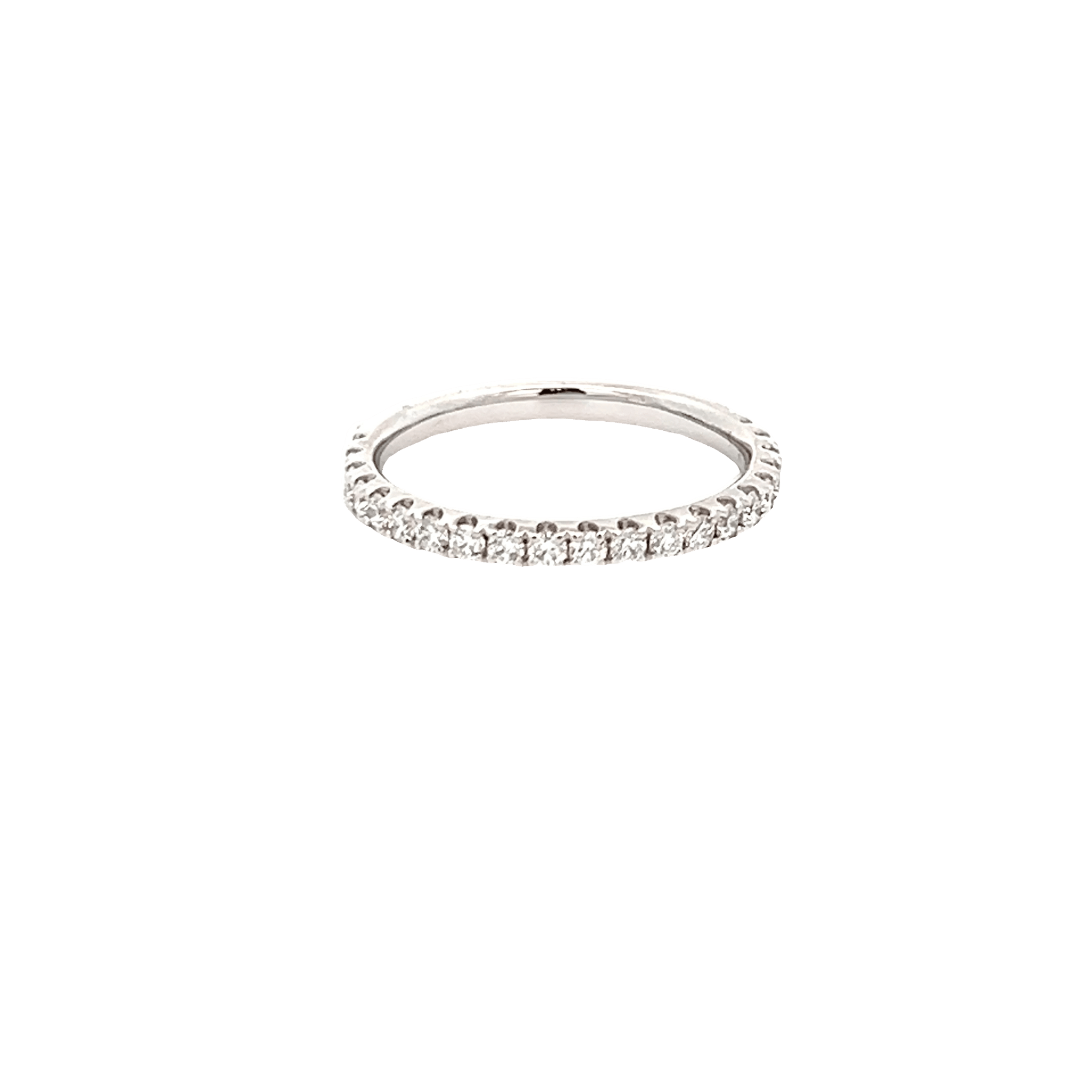 Vardy's Collection Round Diamond U Set Wedding Band in 18K White Gold (0.48ct)