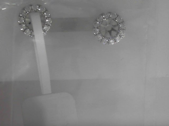 Vardy's Collection Round G/H Vs2 Diamond Halo Setting Jackets in 18K White Gold (0.30ctw)
