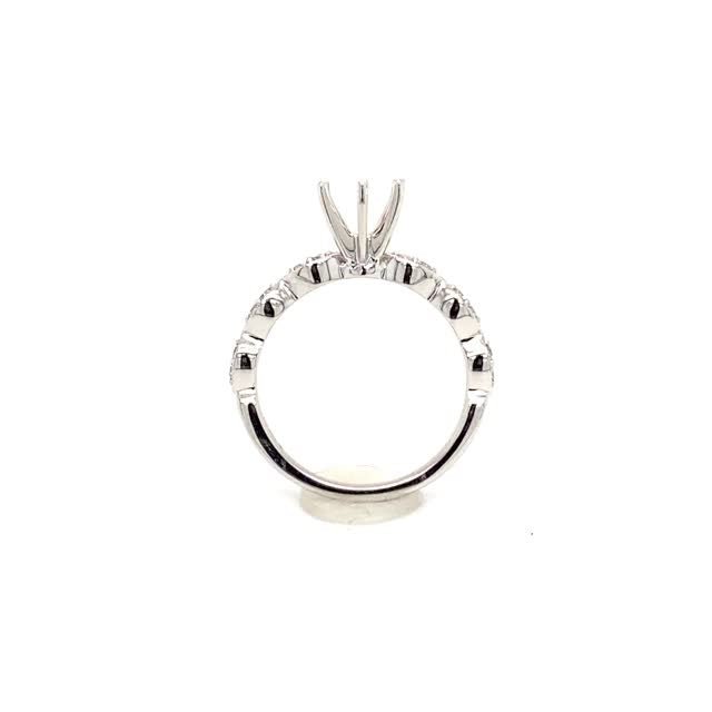Vardy's Collection Round I/J Si1 Diamond Antique Wedding Set in 14K White Gold (0.30ctw)