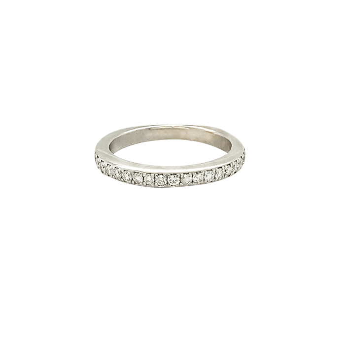 Vardy's Collection Round Natural Diamond 4mm Half Anniversary Band in 14K White Gold (0.6ct)