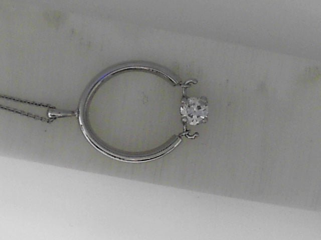 Vardy's Collection Round Old Euro Diamond Free Form Pendant in 14K White Gold (0.40ct)