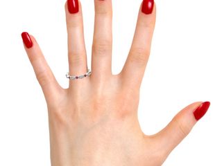 Vardy's Collection Round Ruby and Diamond Contemporary Fashion Ring in 14K White Gold (0.25ct)