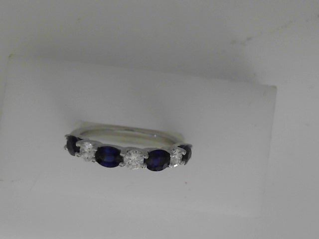 Vardy's Collection Round Sapphire and Round Diamond Fashion Ring in 18K White Gold (1.68ct)