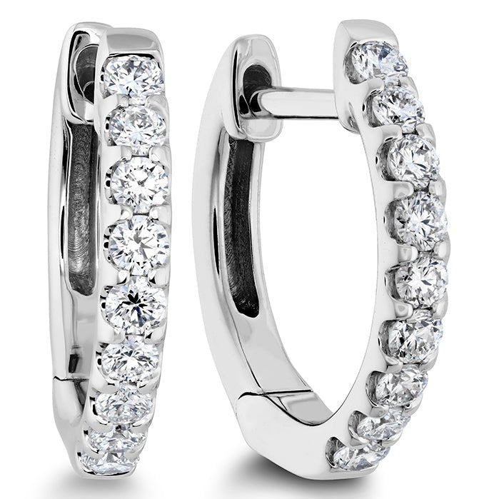 Vardy's Collection Round Small Hoop Earrings in 18K White Gold (0.23ct)