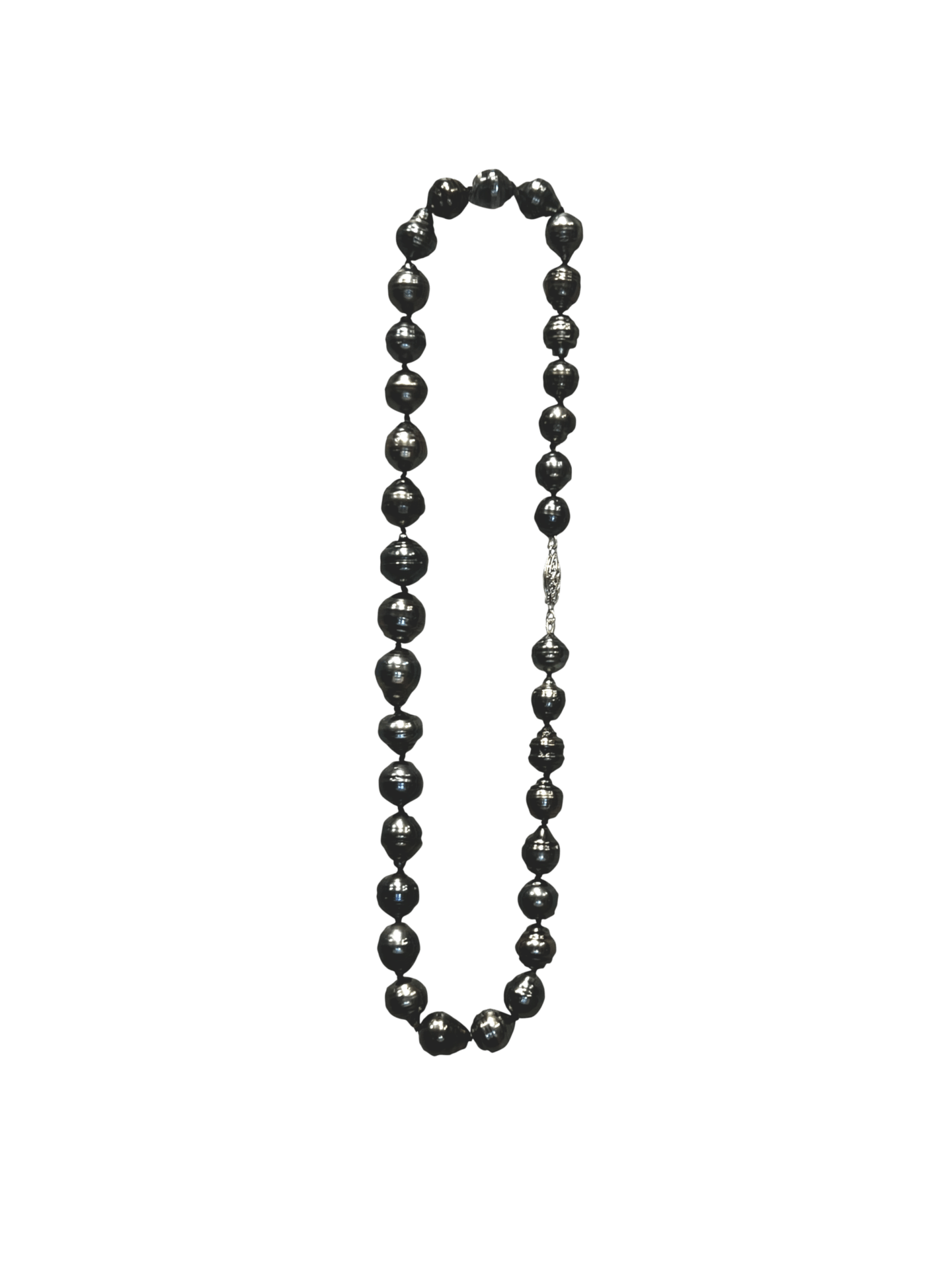 Vardy's Collection Round Tahitian Peacock Pearl Necklace in 14K White Gold