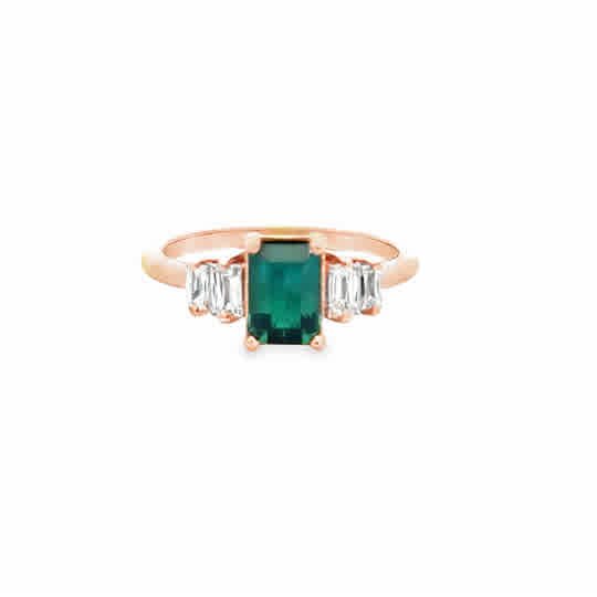 Vardy's Collection Round Tourmaline and Diamond Fashion Ring in 14K Rose Gold (1.65ct)