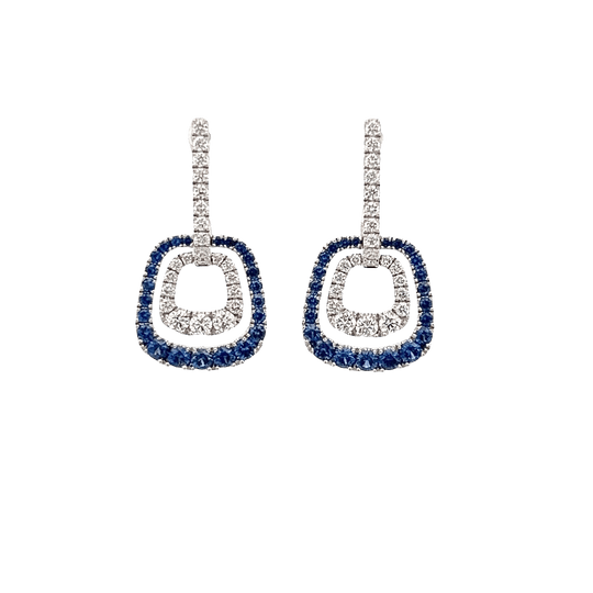 Vardy's Collection Sapphire Prong Set Earrings in 14K White Gold (1.63ct)
