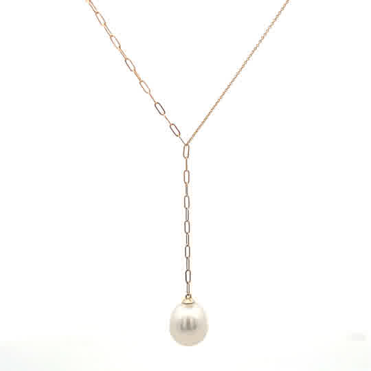 Vardy's Collection South Sea White Pearl Free Form Pendant in 18K Yellow Gold