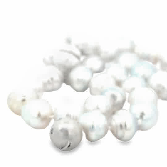 Vardy's Collection South Sea White Pearl Single Strand Necklace in 14K White Gold