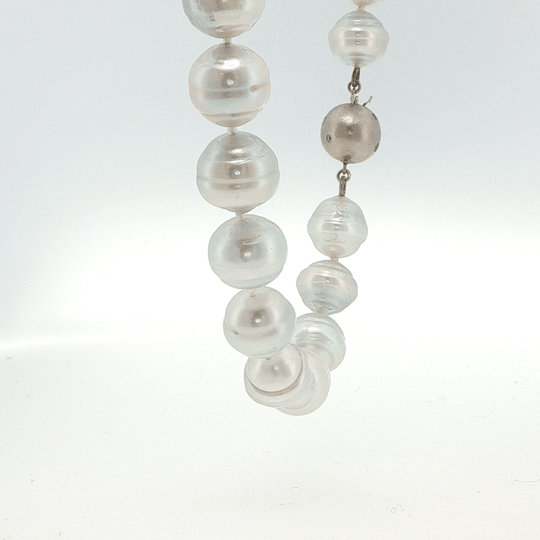 Vardy's Collection South Sea White Pearl Single Strand Necklace in 14K White Gold