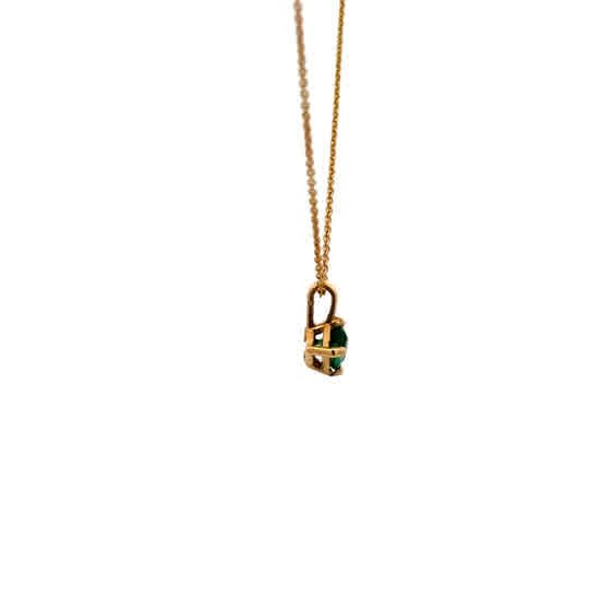 Vardy's Collection Square Cushion Emerald Drop Pendant Necklace in 14K Yellow Gold (0.33ct)