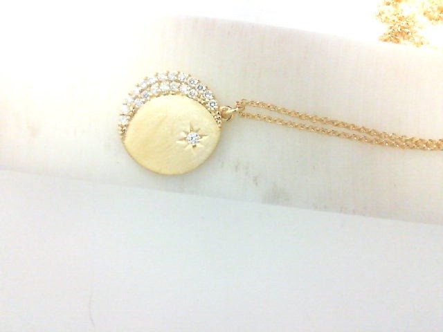 Vardy's Collection Star and Moon Pendant in 14K Yellow Gold (0.22ct)