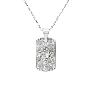 Vardy's Collection Star Of David Charm Necklace in 14K White Gold