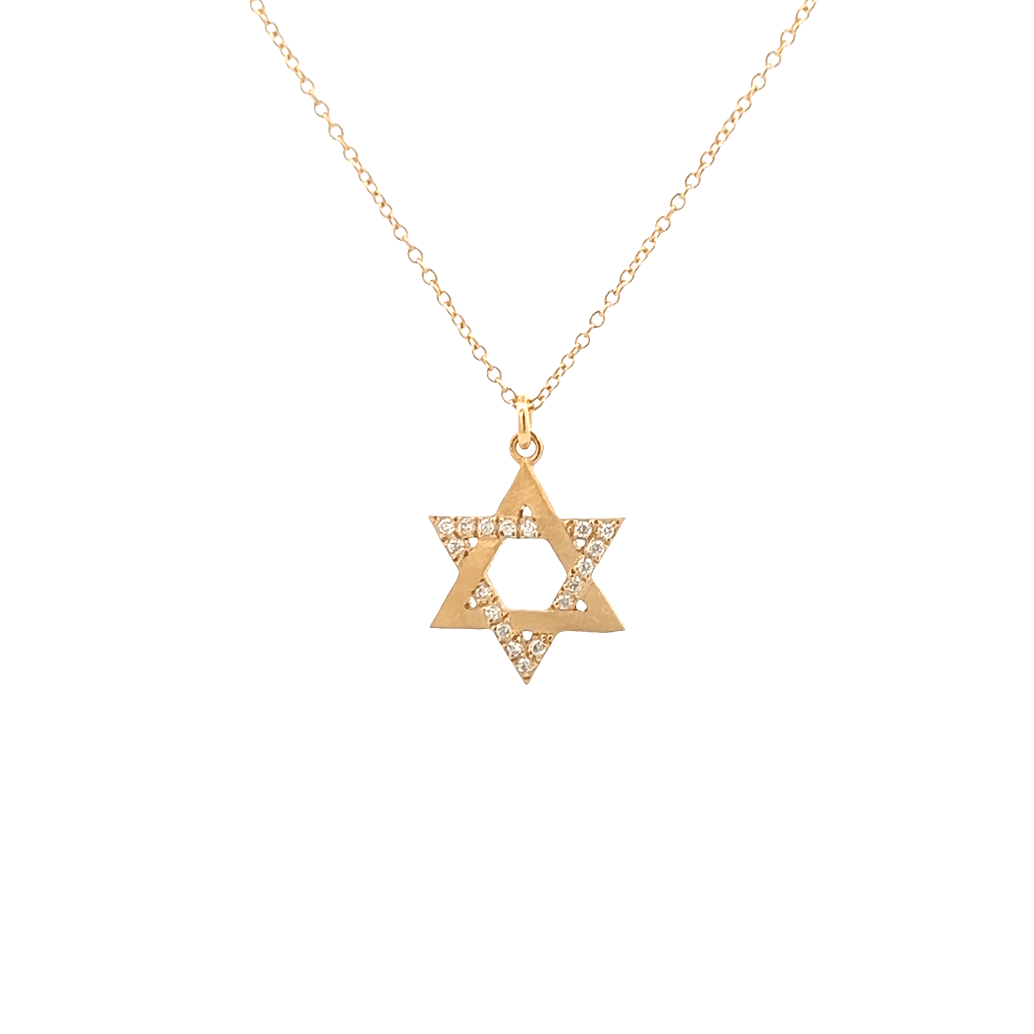 Vardy's Collection Star of David Necklace in 14K Yellow Gold (0.09ct)