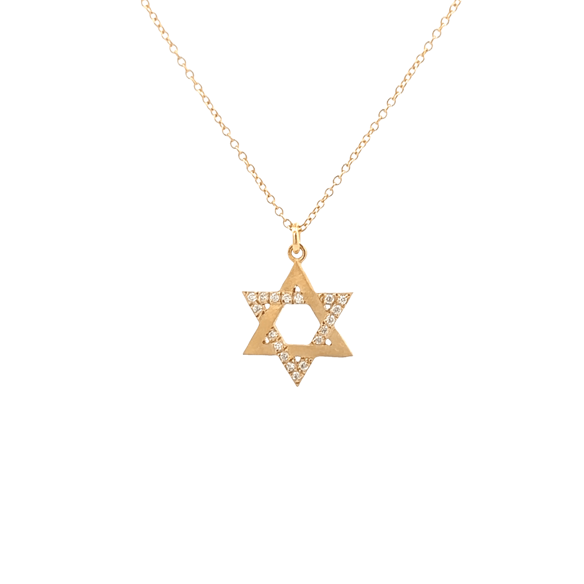 Vardy's Collection Star of David Necklace in 14K Yellow Gold (0.09ct)