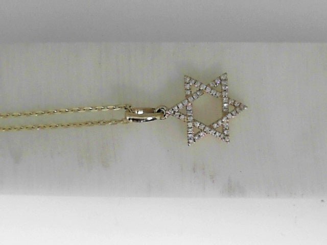 Vardy's Collection Star Of David Pendant With Round Diamonds in 14K Yellow Gold (0.11ctw)