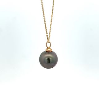 Vardy's Collection Tahitian Peacock Pearl Open Link Pendant in 14K Yellow Gold
