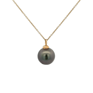 Vardy's Collection Tahitian Peacock Pearl Open Link Pendant in 14K Yellow Gold