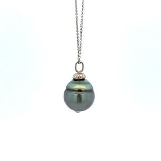 Vardy's Collection Tahitian Peacock Pearl Open Link Pendant Necklace in 14K White Gold