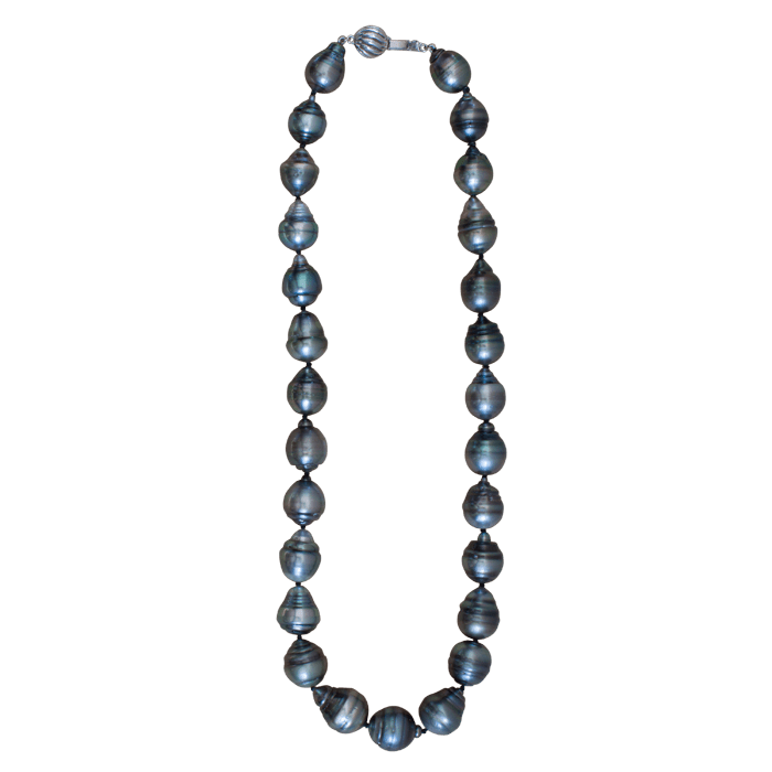 Vardy's Collection Tahitian Peacock Pearl Single Strand Bracelet in 14K White Gold