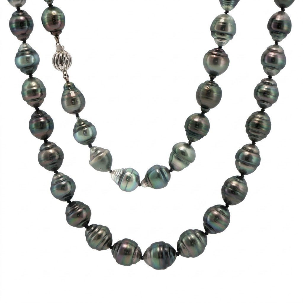 Vardy's Collection Tahitian Peacock Pearl Single Strand Bracelet in 14K White Gold
