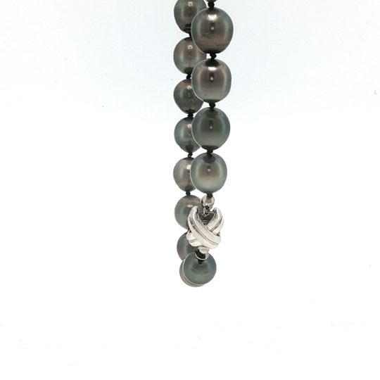 Vardy's Collection Tahitian Peacock Pearl Single Strand Bracelet in 14K White Gold