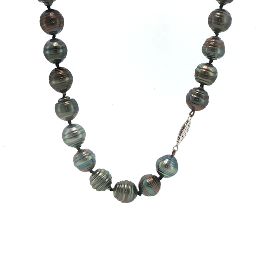 Vardy's Collection Tahitian Peacock Pearl Single Strand Bracelet in 14K White Gold