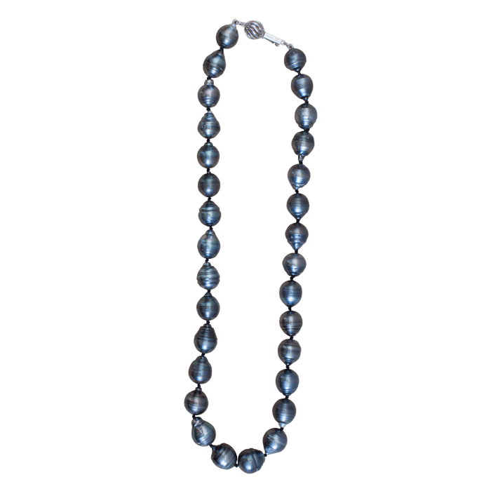 Vardy's Collection Tahitian Peacock Pearl Single Strand Bracelet in 14K White Gold