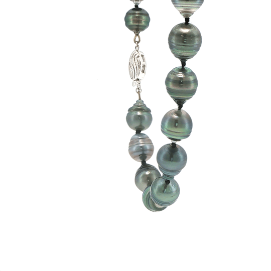 Vardy's Collection Tahitian Peacock Pearl Single Strand Bracelet in 14K White Gold